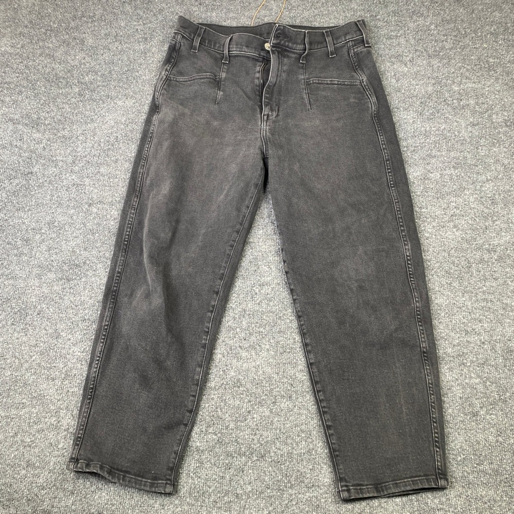 AYR The Beat High Rise Tapered Jeans Faded Black Size 33 E2243
